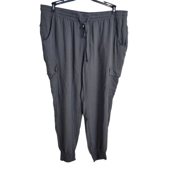 Lascana Cargo Jogger Pants Green Khaki Sz 16 - Picture 4 of 8